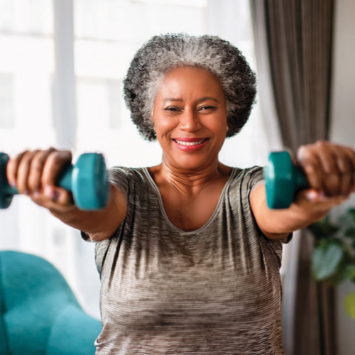 Older Woman Lifting Weights